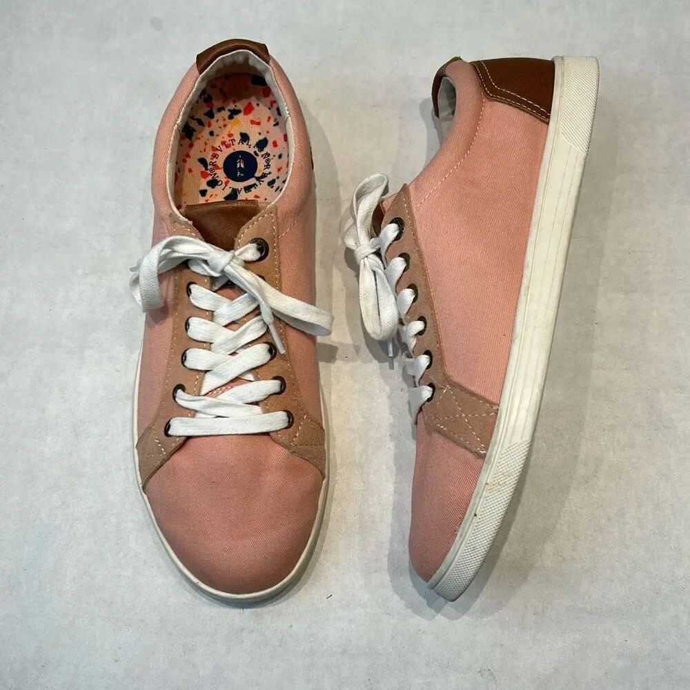Spenco Women’s Avalon Breeze Canvas Tennis Shoes Sz 9.5 Pink Lace Up